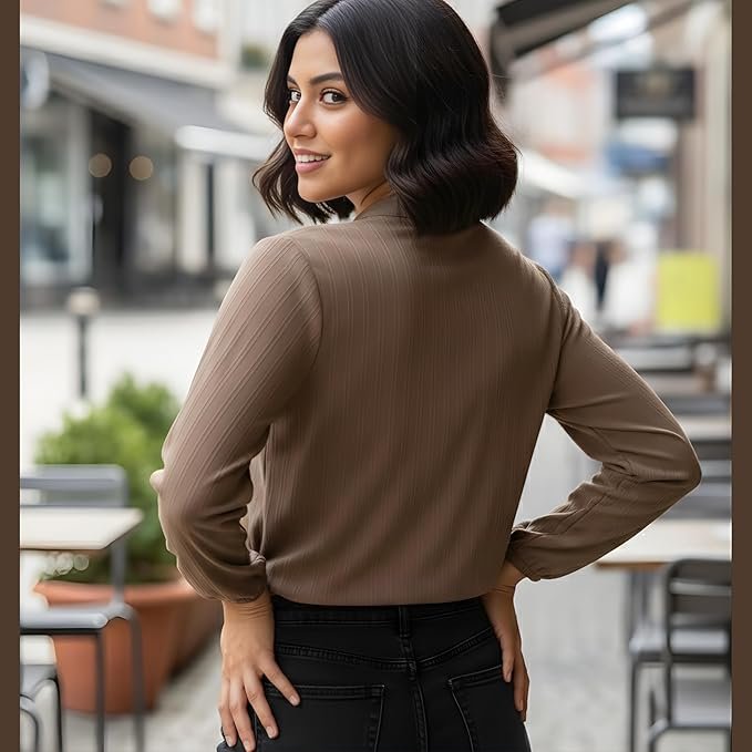women’s long sleeve button down casual shirt solid formal office collarless regular fit workwear top for women girls women’s long sleeve button down casual shirt solid formal office collarless regular fit workwear top for women girls